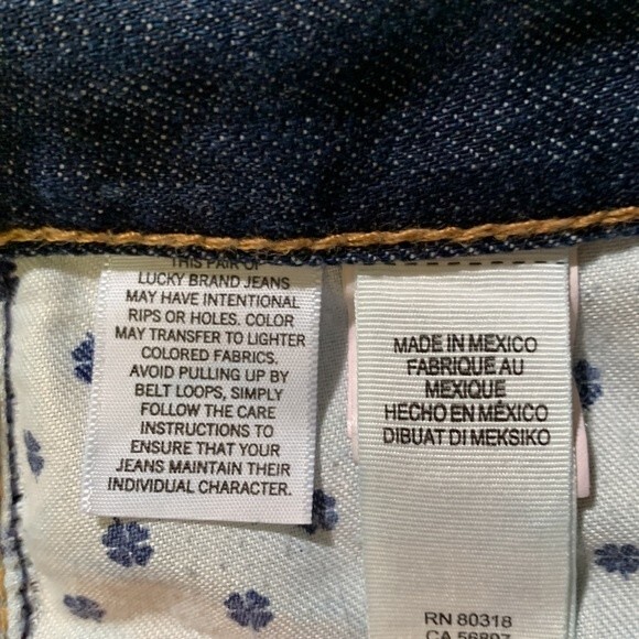 Lucky Brand 221 Medium Wash Whiskered Original Straight Leg Jeans Size 40 X 26 - Picture 7 of 9